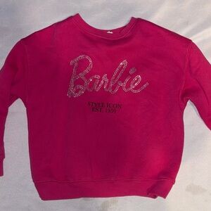 Barbie Kids Fuchsia Sweatshirt with Glitter Logo